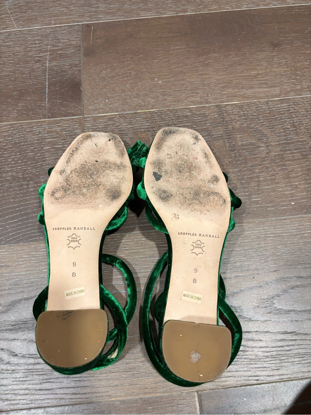 Loeffler Randall Emerald Velvet Knot Sandals - Picture 4 of 5